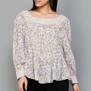 AEO American Eagle Outfitters Floral Blouse in Soft Purple Sz S